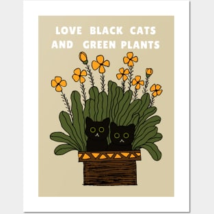 Love Cats and Plants Flowers Posters and Art